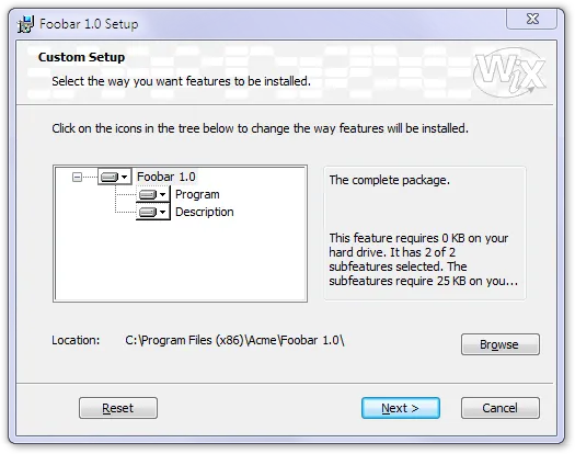 CustomizeDlg screenshot